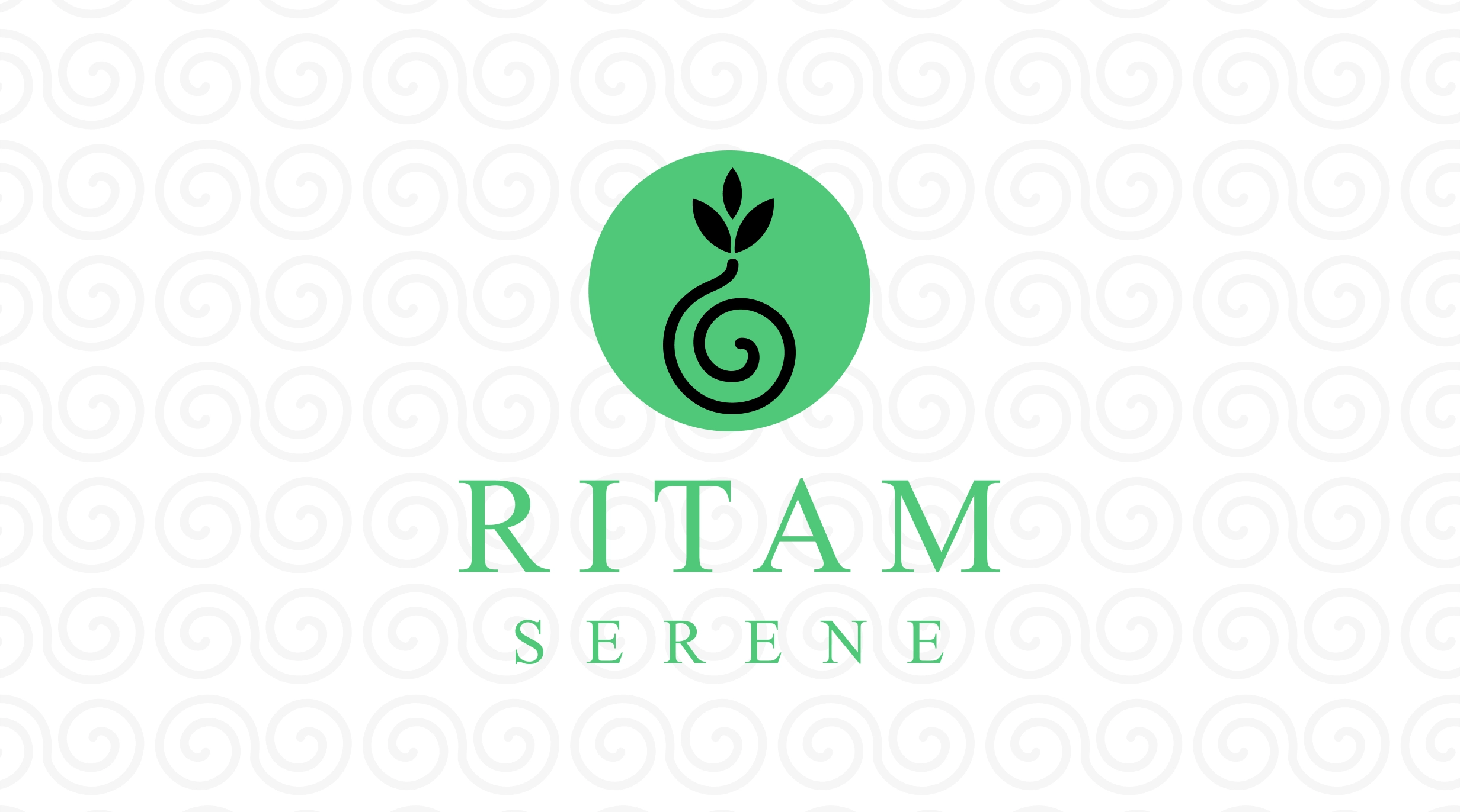 The Ritam Serene logo on its spiral pattern