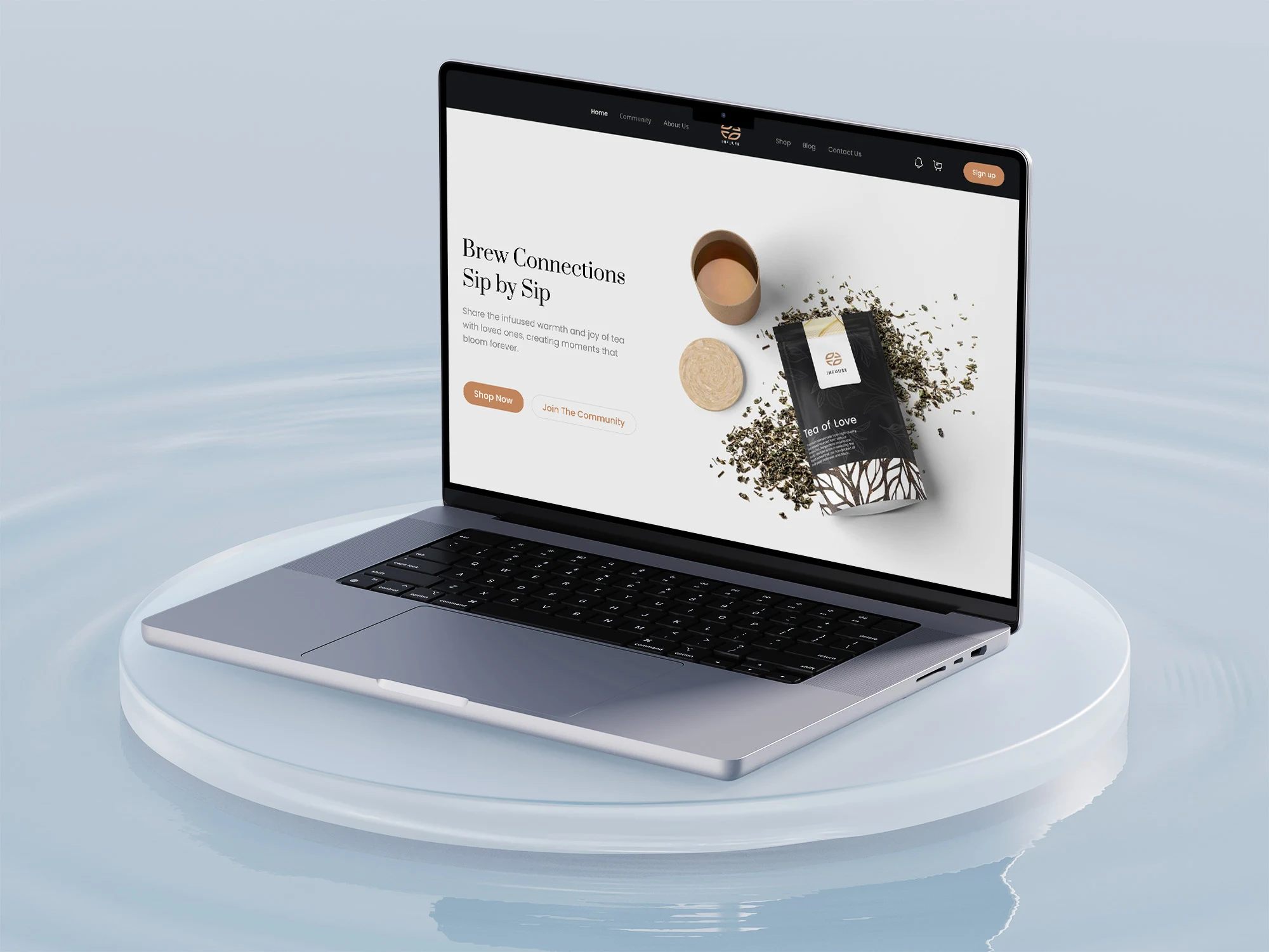 The INFUUSE website on a laptop